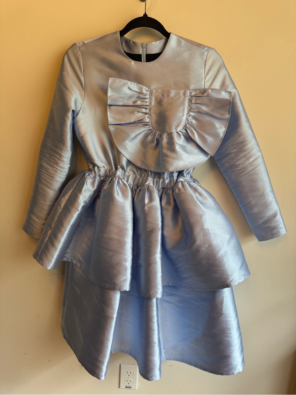 Caroline Bosmans Light Lavender Satin Mini Dress